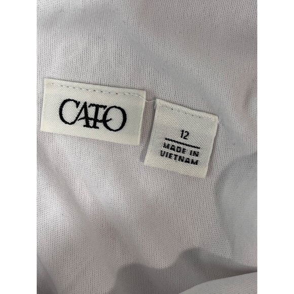 Cato White‎ Sleeveless Lace Women’s Dress  Braided Brown Belt Size 12 - Picture 9 of 13